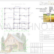 Схема расположения свай для фундамента дома-бани из бруса 150х150