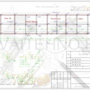 Схема расположения свай для строительства бани, летней веранды, летней кухни и гаража