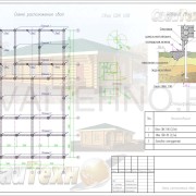 Схема расположения свай для строительства одноэтажного дома из оцилиндрованного бревна