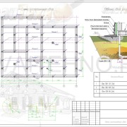 Схема расположения свай для строительства двухэтажного дома из оцилиндрованного бревна